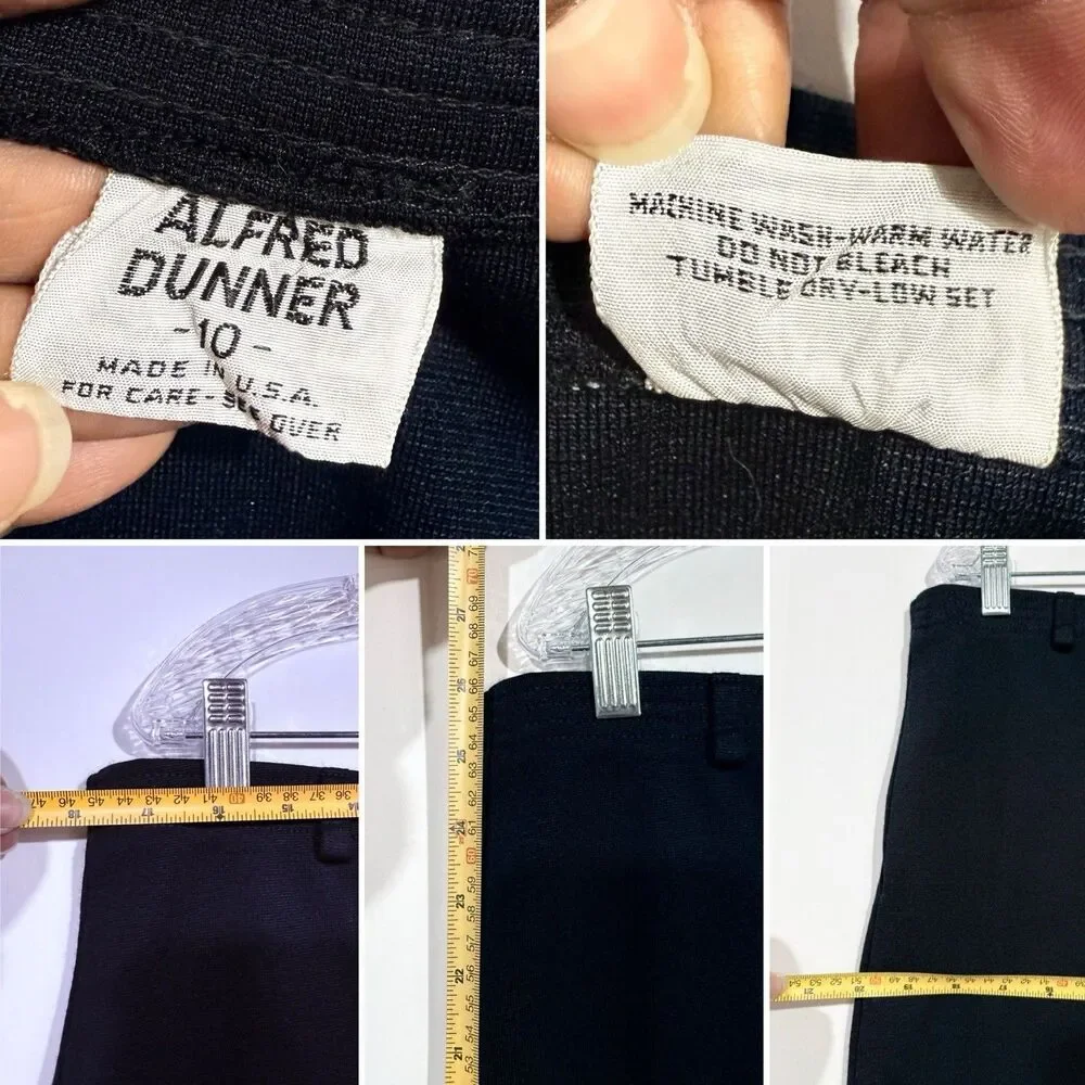 Alfred Dunner Midi Pencil Skirt Women's 10 Black Classic Pull On